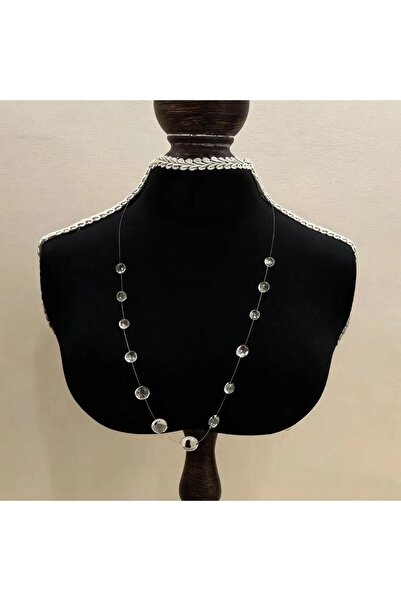 Choice Clear Adjustable Beaded Necklace for Women - Elegant Symmetrical Cryst...