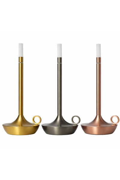 TRAPOWER Şarjlı Masa Lambası Yenilikçi Mum Şekli Amber Renk Parlaklık Kısılab...