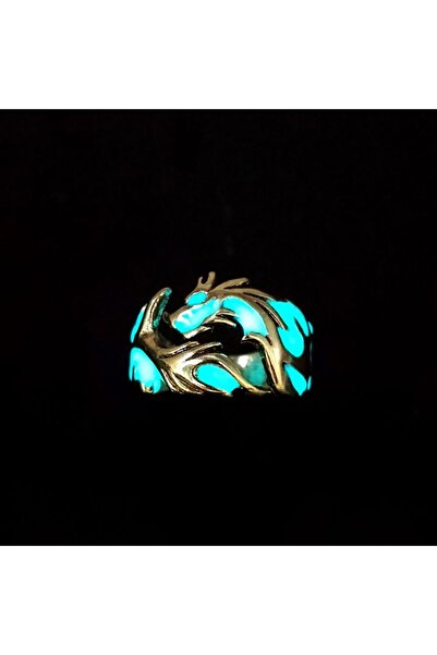 Choice Bronze Blue resizable Vintage Luminous Dragon Rings Gothic Adjustable Men Rings Unique Boys Jeweller