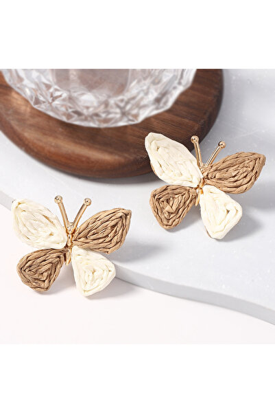Choice grey Colorful Handcrafted Lafia Butterfly Stud Earrings Are Stylish an...