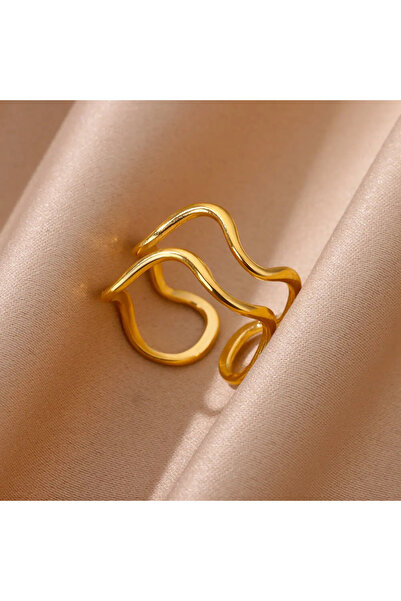 Choice 3 خواتم مفتوحة عريضة بتصميم هندسي غير منتظم للنساء، مصنوعة من الفولاذ ...