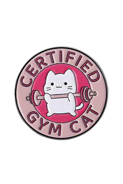 Choice دبوس مينا على شكل قطة، معتمد من نادي الصالات الرياضية، بروش لعشاق اللي...