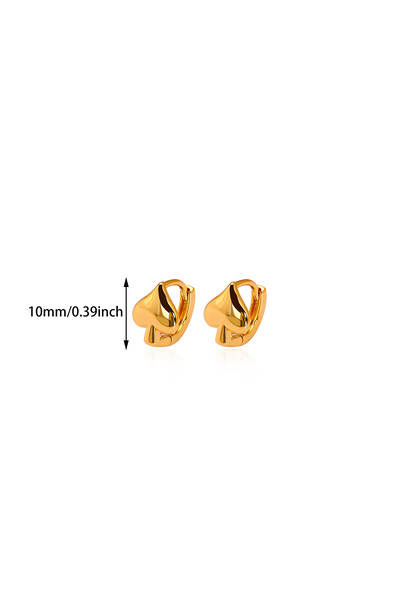 Choice أقراط حلقية على شكل قلب من الزركون E6198G للنساء، مصنوعة من الفولاذ ال...