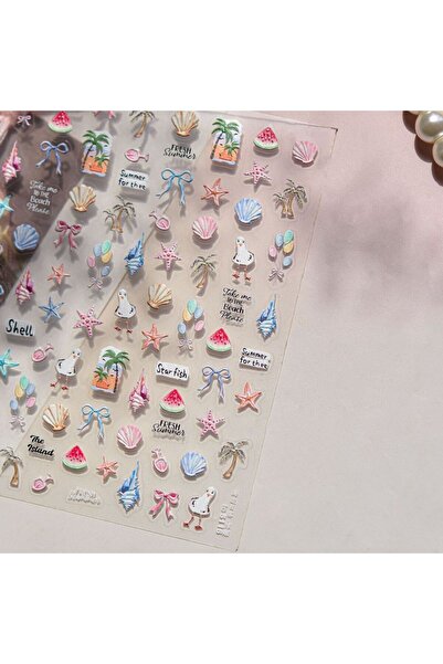 NAILFYOU TO5116 Ocean Shell Starfish Shell Conch Whale Dolphin Seahorse Cocon...