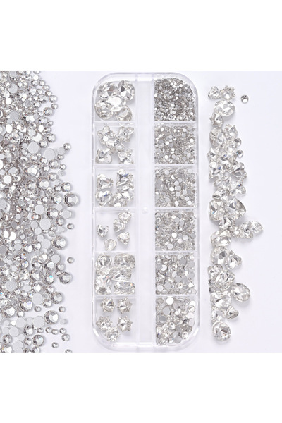 Choice PH253-1 مجموعة أحجار الراين الشفافة ثلاثية الأبعاد لتزيين الأظافر، 12 ...