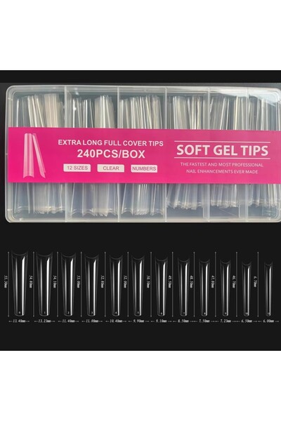 Choice أظافر صناعية كاوبوي 240 قطعة، مقاس XXL، أظافر باليه طويلة جدًا، أظافر ...