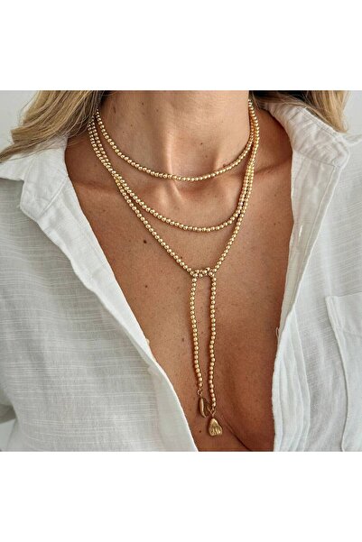 Choice قلادة طويلة جديدة من ساليركون، مطلية باللون الذهبي، بتصميم غير منتظم، ...