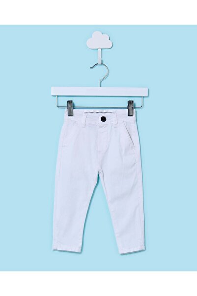 REDTAG بنطلون تشينو أبيض سادة للأطفال الرضع