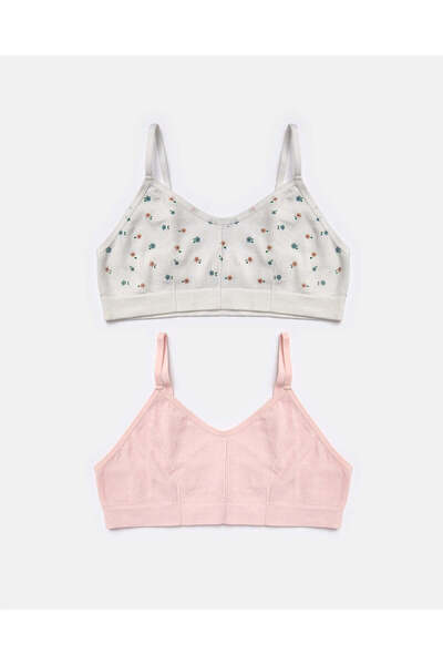 REDTAG Senior Girls White And Pink Comfort Bra (Pack of 2)