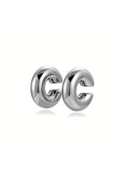 Choice WA0710-2 أقراط بانك ذهبية اللون بدون ثقب، بمشبك، عريض، مناسبة للنساء، بتصميم جريء، لغضروف الأذن السميك