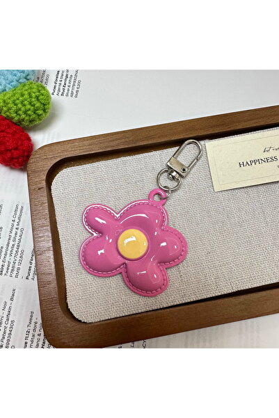 Choice قلادة زهرة وردية حمراء لطيفة، سلسلة مفاتيح، حقيبة، حافظة سماعات أذن، إ...