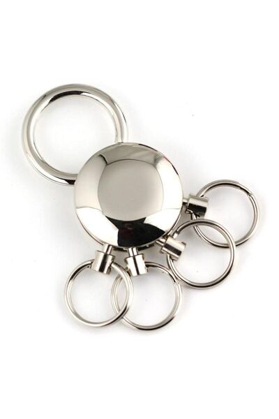 Choice silver 4 loops waist hanged keychain high quality detachable key chain...