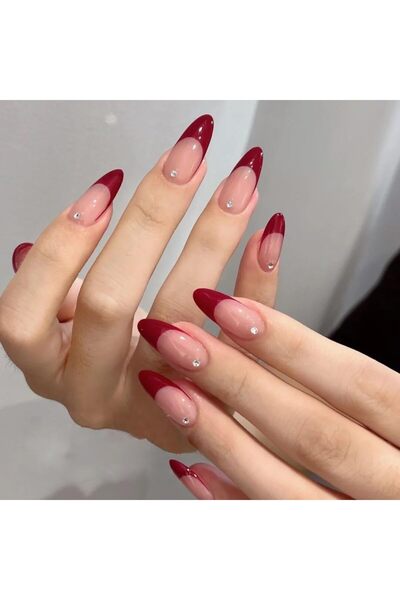 Choice أظافر صناعية طويلة على شكل لوز، 24 قطعة، ألوان متنوعة، أظافر فرنسية بي...