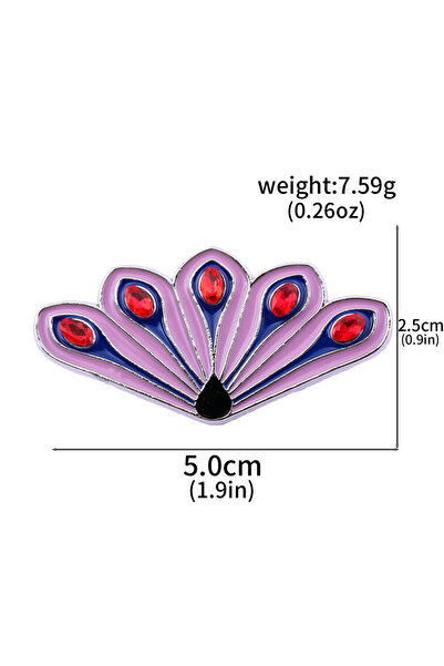 Choice X00631-02 بروش أنمي إبداعي على شكل ذيل مروحي، مرصع بالكريستال والماس، ...