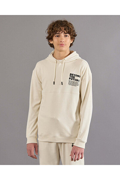REDTAG Senior Boys Beige Printed Sweatshirt