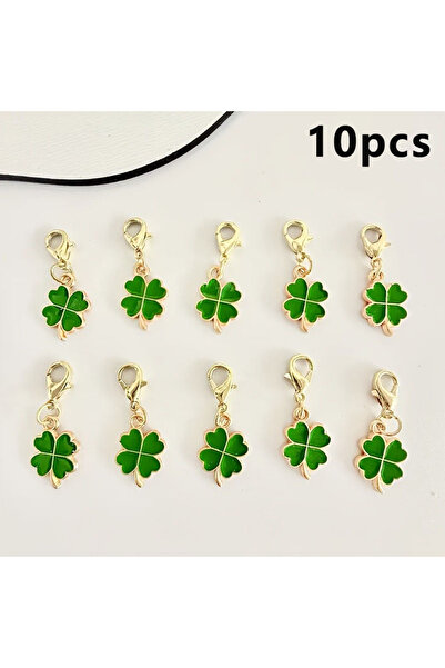 Choice 10 قطع من سلاسل مفاتيح البرسيم المحظوظ، قلادة للحقيبة، قلادة لقرص USB، هدية صغيرة رائعة وصغيرة الحجم.