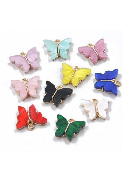 Choice مجموعة عشوائية من 10 قطع من تعليقات الفراشات المصنوعة من الأكريليك وال...