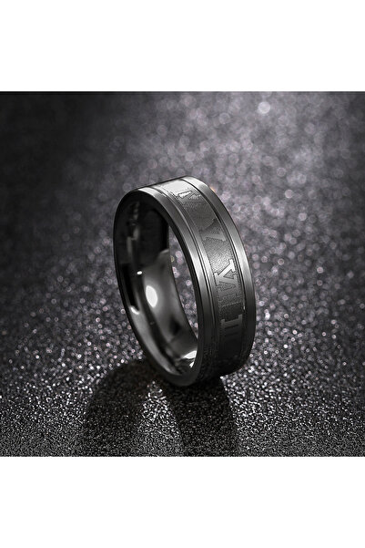 Choice 13 خاتم رجالي من الفولاذ المقاوم للصدأ بتصميم كلاسيكي أنيق وبسيط، مزين بأرقام رومانية من تصميم هويتان (DJ073).