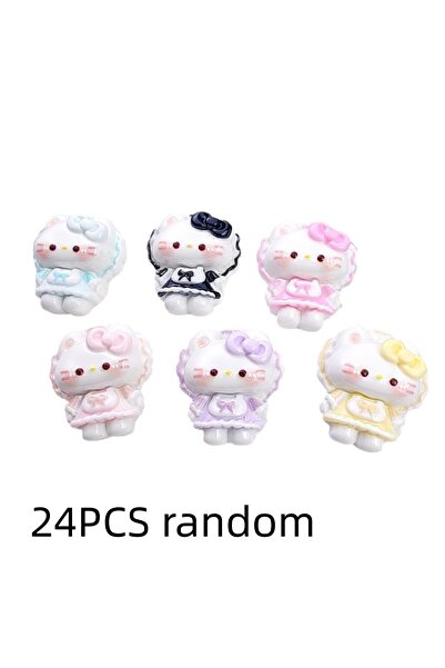 Choice 24PCS random 24/120PCS Maid outfit cartoon kitty cat resin accessories...