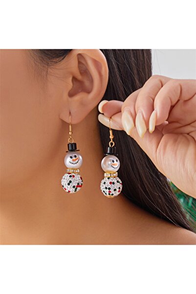 Choice ER25Y0456-3 Christmas Rhinestone Imitation Pearl Ball Wear Hat Snowman...