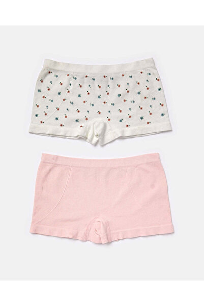 REDTAG طقم بوكسر وردي وأبيض للبنات الكبار (عبوة من قطعتين)