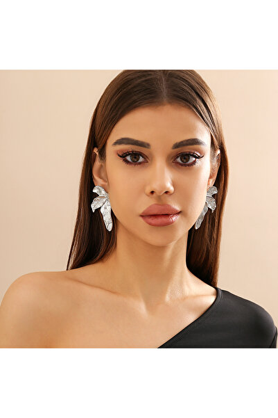 Choice Silver Color Ingemark Punk Maple Leaf Stud Earrings for Women Trendy 2...