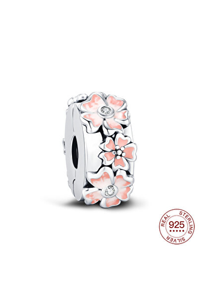 Choice NBC0651 خرزة مطلية بالفضة الإسترليني عيار 925، مجموعة زهر الكرز الوردي...