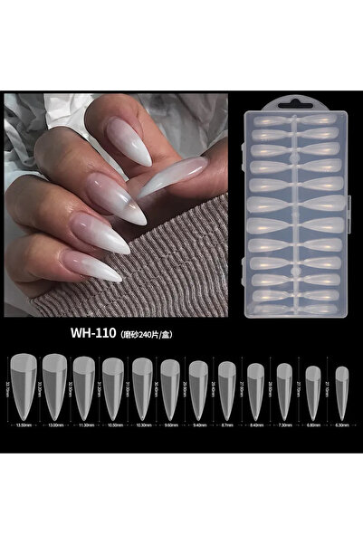 Choice WH-110، 240 قطعة/علبة، أظافر صناعية أكريليك رقيقة للغاية بدون أثر، شفا...