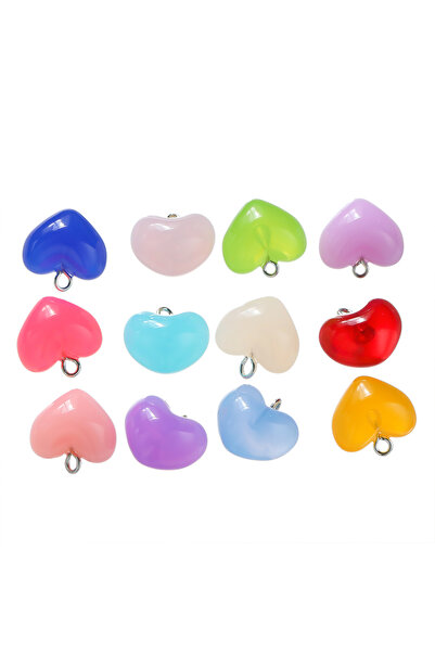 Choice مجموعة عشوائية مختلطة من 10 قطع/عبوة، دلايات على شكل قلب من الأكريليك ...