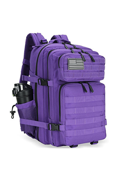 Choice حقيبة ظهر تكتيكية بنفسجية اللون سعة 45 لترًا، حقيبة ثلاثية، حقيبة هجوم...