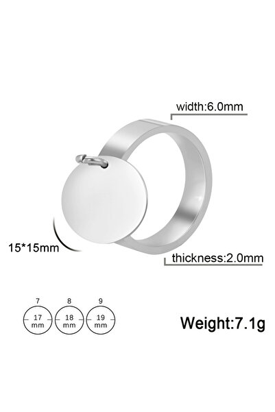 Choice خاتم سكايريم دائري من الفولاذ المقاوم للصدأ بلون ذهبي، بتصميم بسيط وقل...