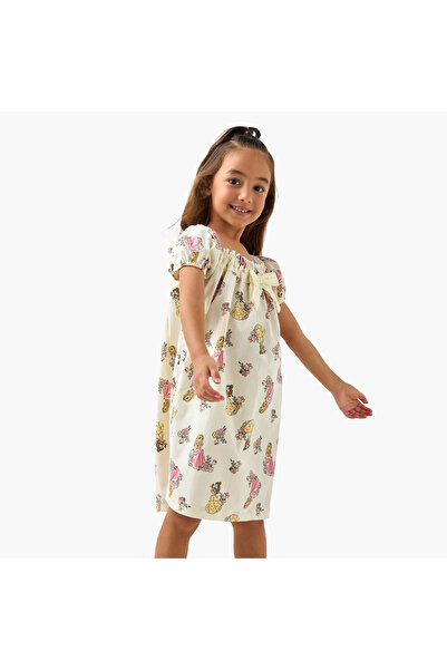 Disney Juniors Printed Night Dress with Bow Detail