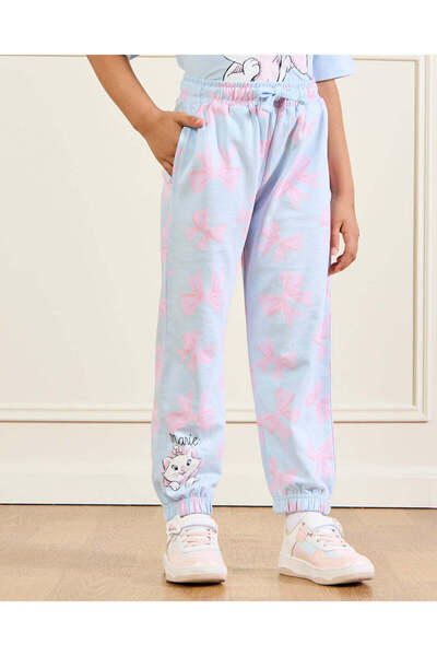 REDTAG Girls Blue Marrie Cat Print Active Pants