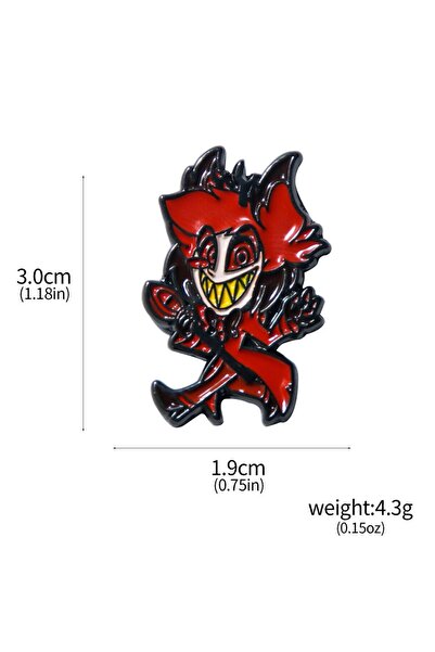 Miniso X00466-04 دبوس مينا على شكل ملاك وشيطان وتنين، من سلسلة هازبين كارتون أنمي هوتيل، قلادة معدنية