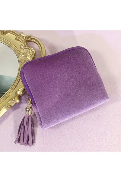 Choice حقيبة مجوهرات للسفر من المخمل الأرجواني، حقيبة تخزين مجوهرات محمولة لل...