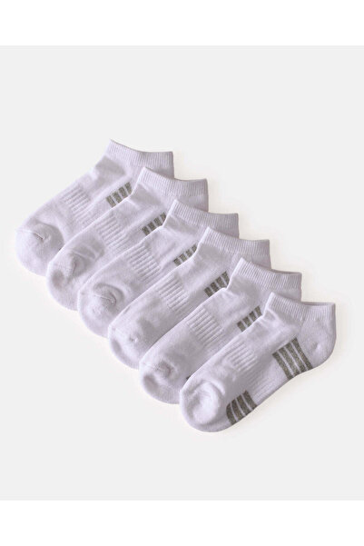 REDTAG جوارب بيضاء بطول الكاحل للأولاد الكبار (3 أزواج)