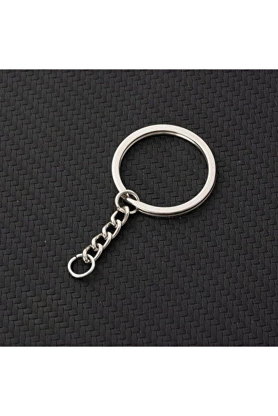 Choice 100pcs 2.5CM flat 10/50/100pcs Silver Plated Metal Blank Keyring Split...