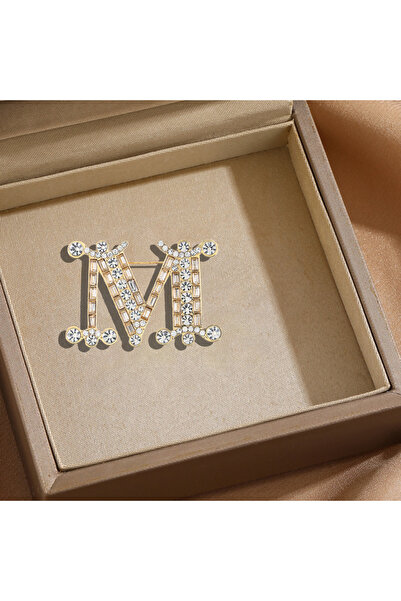 Choice بروش ذهبي اللون على شكل حرف M، دبوس زينة متعدد الاستخدامات من سبيكة معدنية، مناسب لجميع الفصول، للرجال والنساء، عالي الجودة