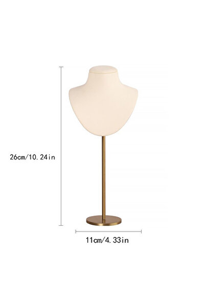 Choice حامل مجوهرات بيج اللون على شكل حرف L، حامل قلائد، حامل معدني مطلي على ...