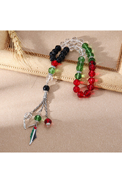 Choice YA0892-1-10mm Palestinian Flag Beads Bracelet Palestine Arabic FlagTes...