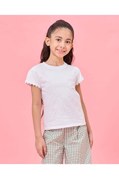 REDTAG تي شيرت أبيض مطبوع للبنات