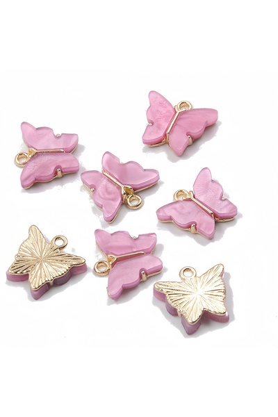 Choice 10 قطع من تعليقات الفراشات المصنوعة من الأكريليك باللون الوردي الفاتح،...