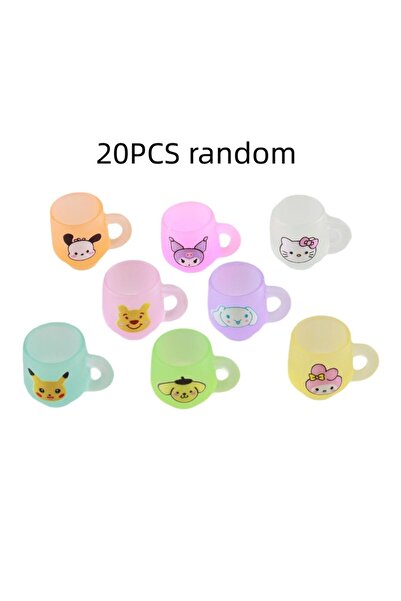 Choice ٢٠ قطعة عشوائية من أكواب كرتونية مضيئة في الليل، مصنوعة يدويًا من الرا...