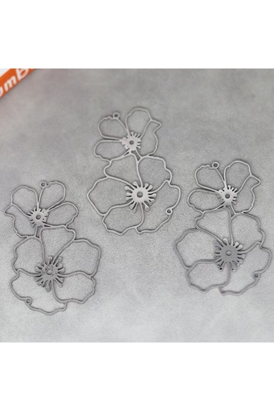 Choice 3PCS 3pcs DIY Vintage Tassels Earring Flower Art Line Stainless Steel Pendant Charms for Jewelry Mak