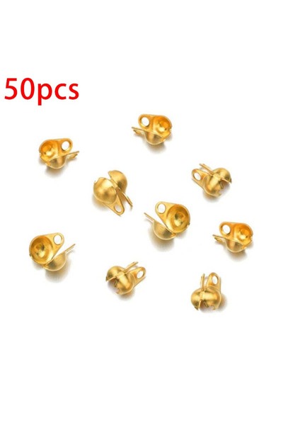 Choice قطر داخلي 2.0 مم، لون ذهبي، 50 قطعة، وصلات سلسلة كروية من الفولاذ المق...