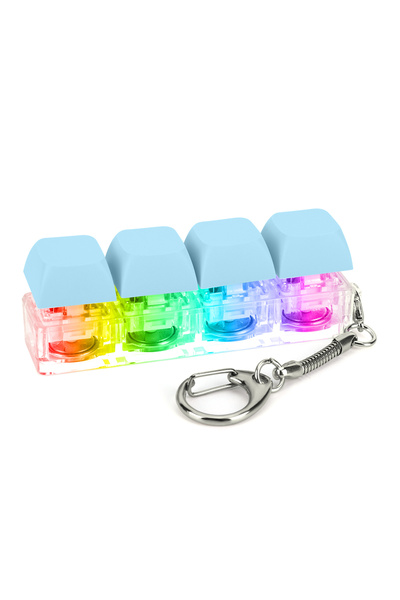 APWIKOGER StyleB Light Blue 4 Keys Button Keycap Fidget Keychain Keyboard Key...