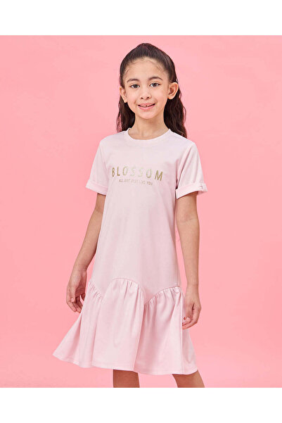 REDTAG فستان وردي مطبوع للبنات