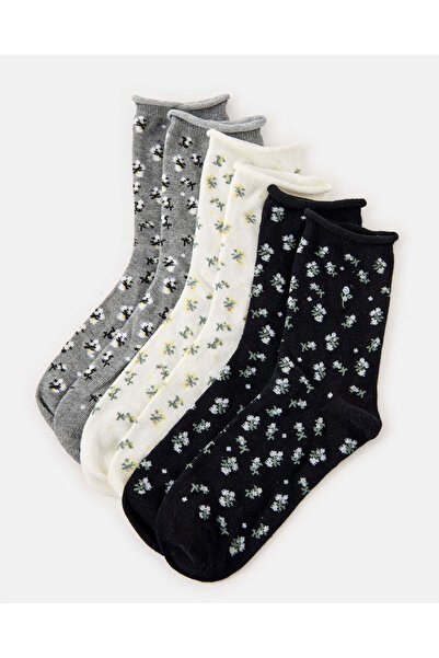 REDTAG طقم جوارب نسائية متنوعة بطول متوسط (3 أزواج)