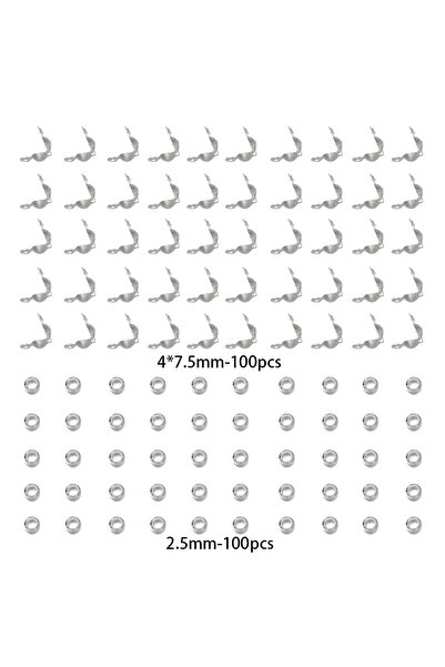Choice Silver 200pcs/lot Jewelry Findings Crimp End Beads Connector Clasp for...