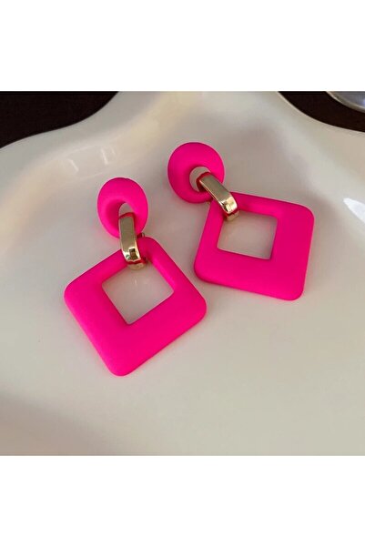 Choice rose red earrings Fresh Color Dangle Earrings Geometric Square Round D...
